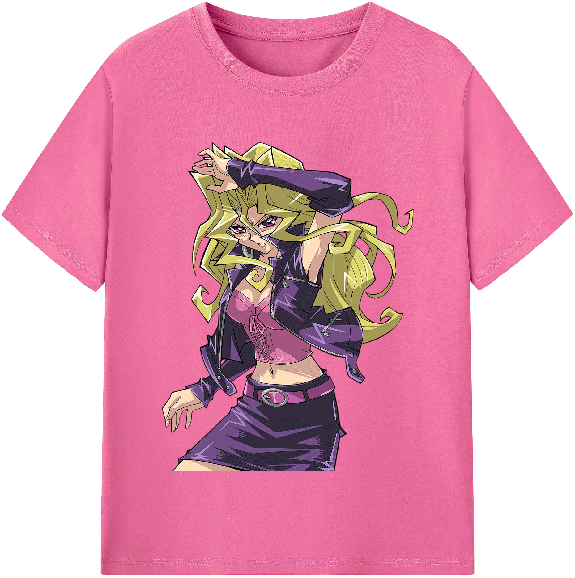 （画像用） 遊☆戯☆王 Yu-Gi-Oh! レディースカジュアルプリントTシャツ（綿100％）